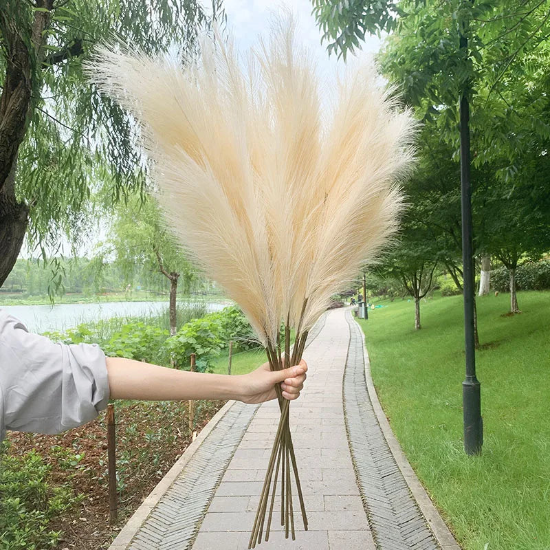 BowLift | 5 pieces 100 cm Artificial Pampas Grass Dried Flower Bouquet Wedding Party Decoration Home Room DIY Artificial Plants Decoration Supplies