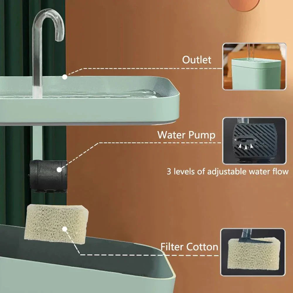 BowLift | Ultra-quiet Pet Water Fountain with Intelligent Filtration - 1.5 l Stainless Steel