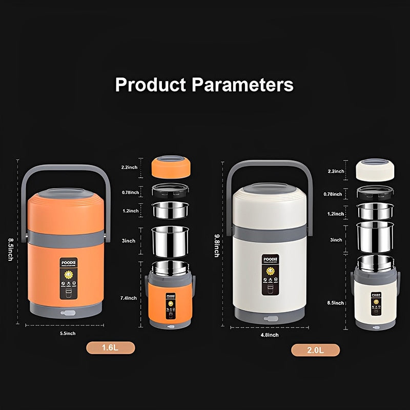 BowLift | USB Heated Stainless Steel Food Warmer Lunch Box