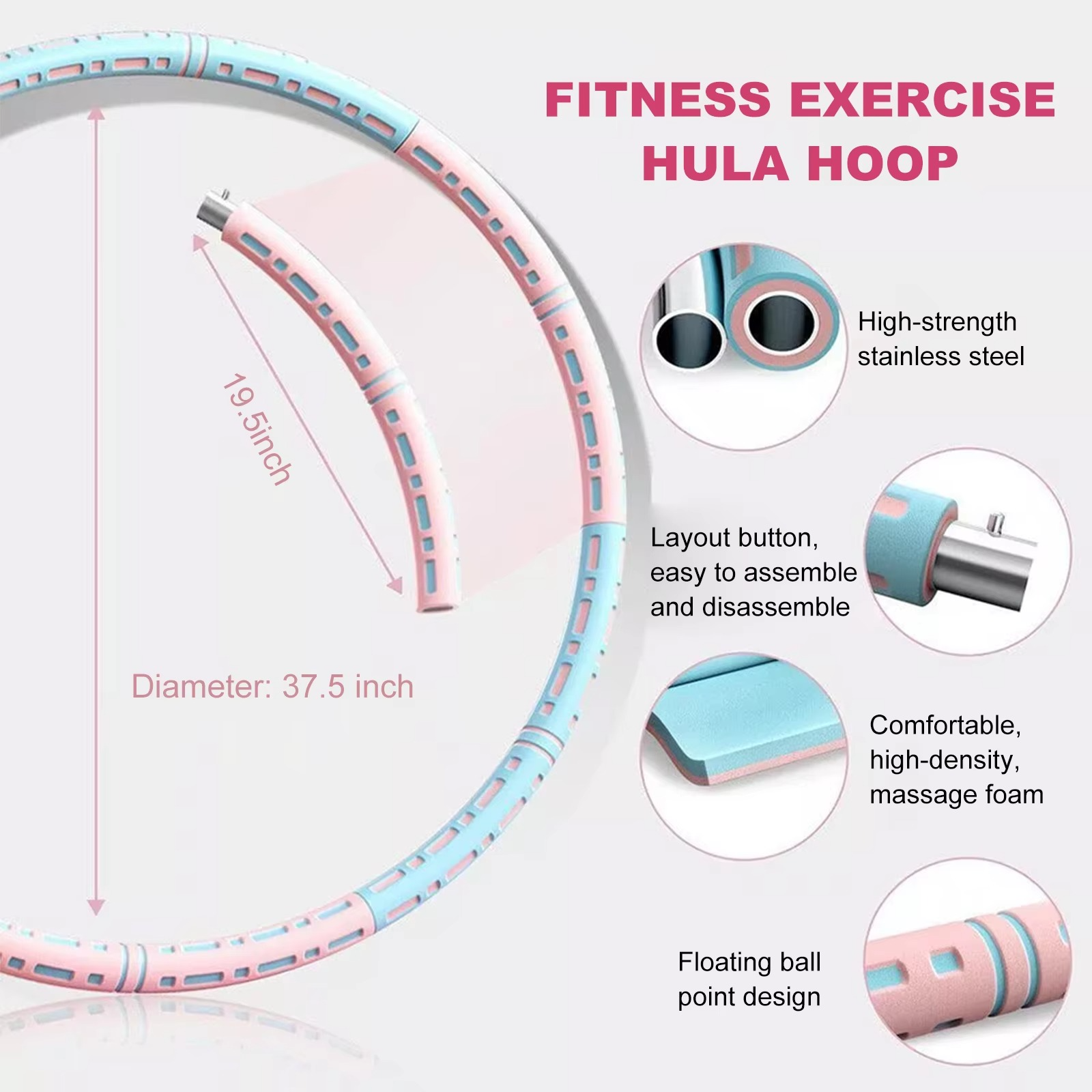 BowLift | Detachable Stainless Steel Weighted Fitness Hoop for Full Body Exercise