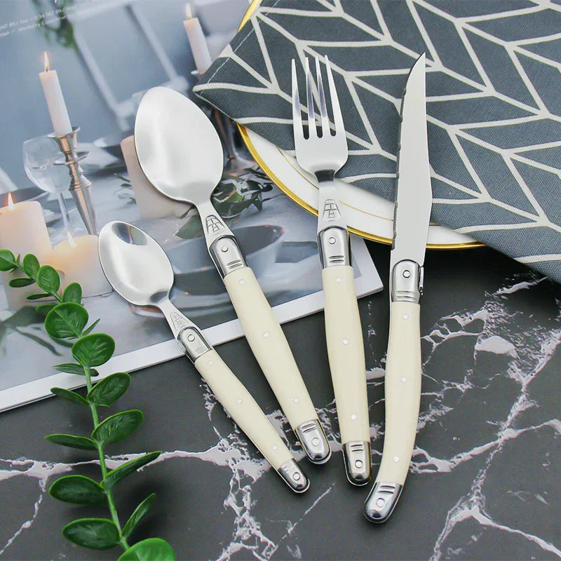 BowLift | Cutlery Set Stainless Steel Ivory Handle Design