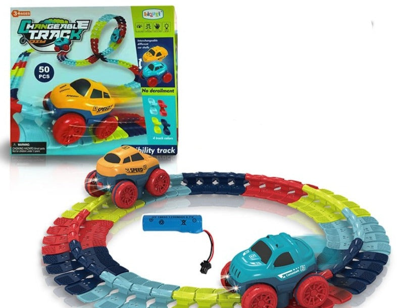 BowLift | FlexiTrack | Flexible Glow-in-the-Dark Racetrack Set for Kids