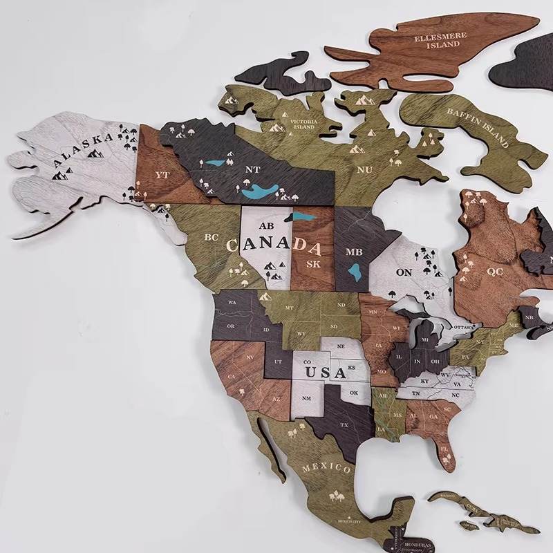 BowLift | 3D Wooden World Map Wall Art for Living Room or Office