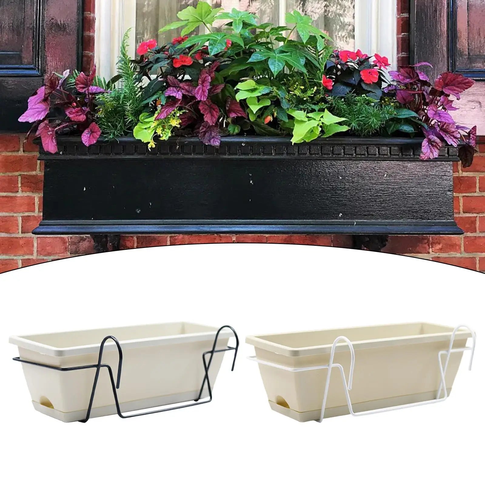 BowLift | Plantivo Railing Planter Box | With Hooks & Drain Tray | 8L Capacity | Weatherproof