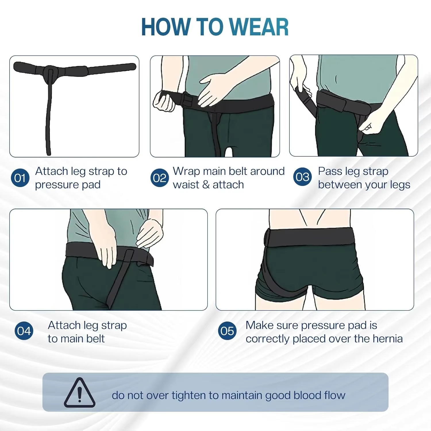 BowLift | Hernia Support Belt for Men and Women with Removable Compression Pads