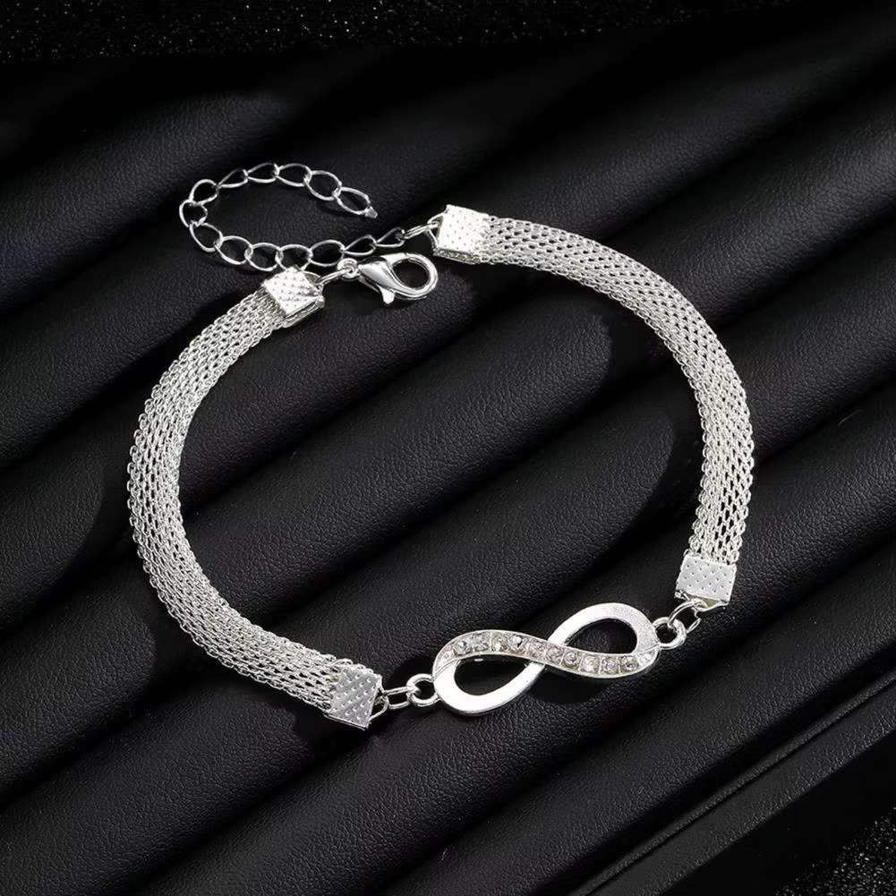 BowLift | Elegant Rhinestone Heart & Infinity Bracelet Set for Women - 3 Pieces