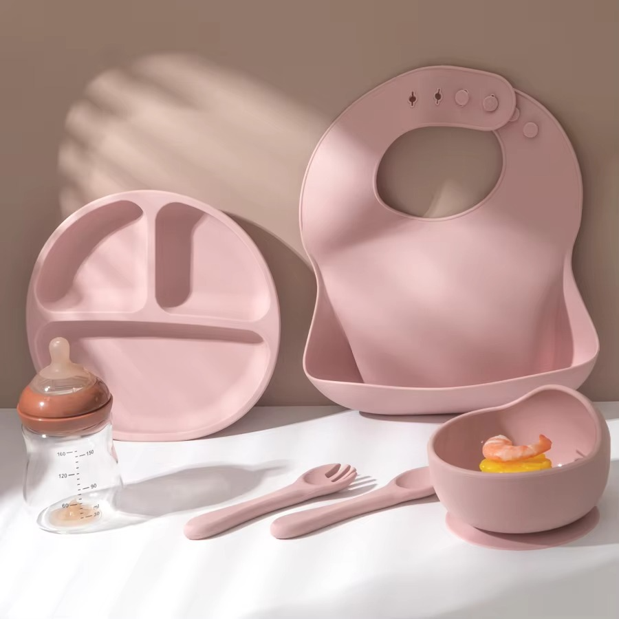 BowLift | Complete Silicone Baby Dining Set: Plate, Bowl, Bib, Cup, and Utensils