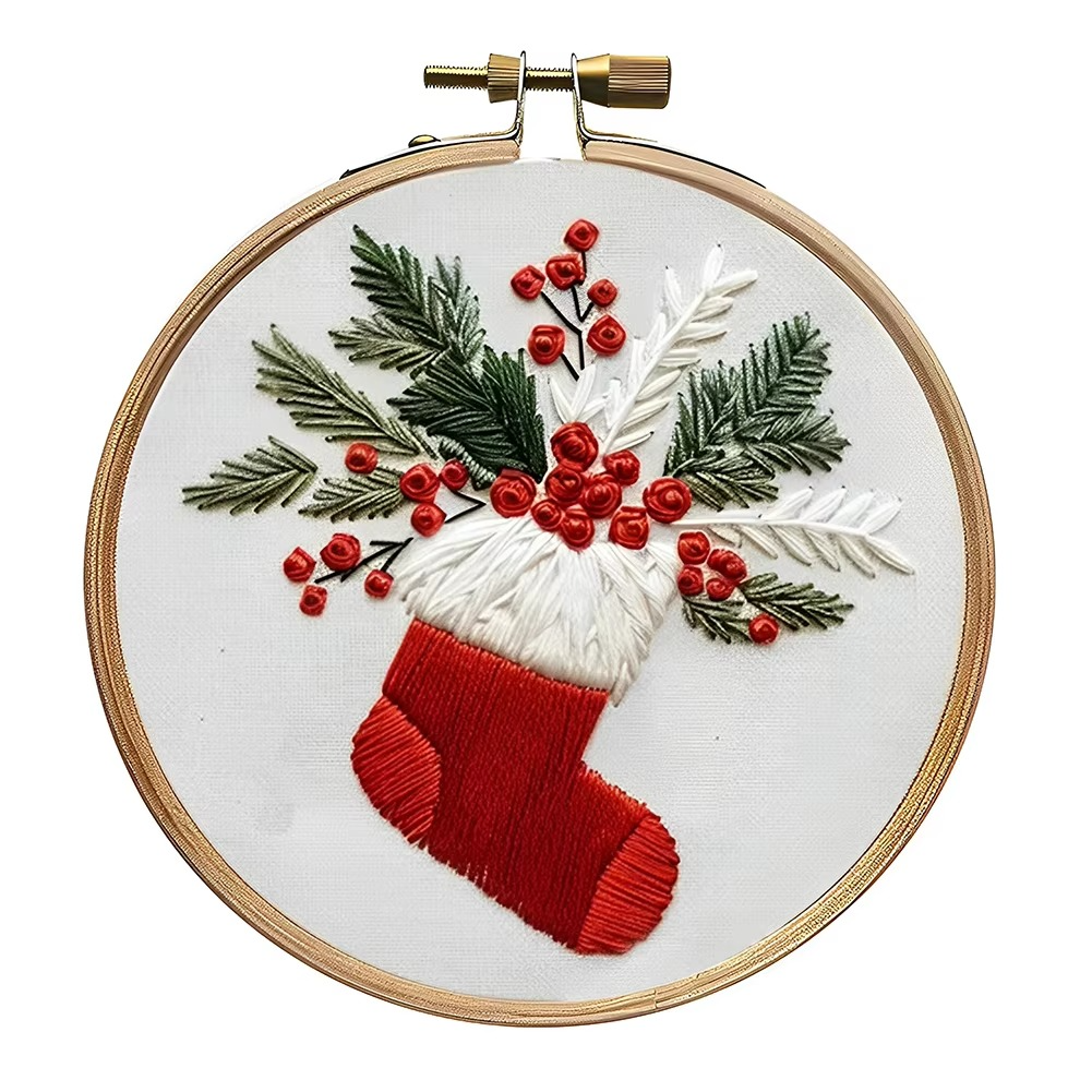 BowLift | Christmas Embroidery Starter Kit, DIY Cross Stitch Set with Holiday Patterns
