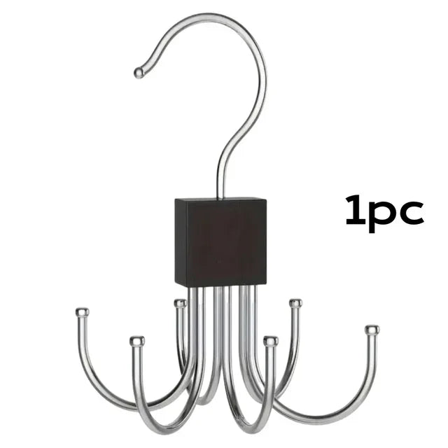 BowLift | ClutterFree Hook Organizer | Rotatable & Space-Saving | 6-Hook Design