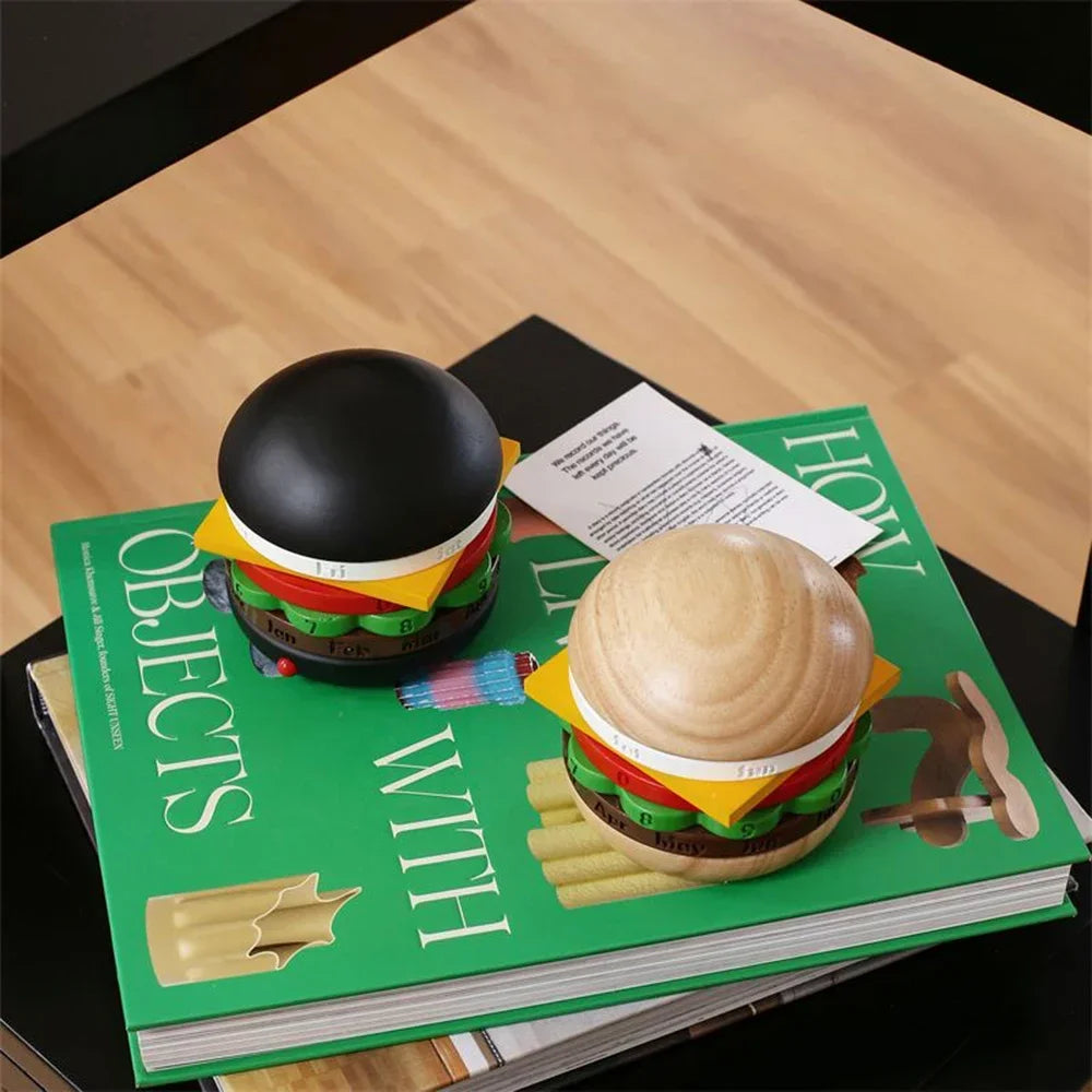 BowLift | Rotating Wooden Hamburger Decorative Calender