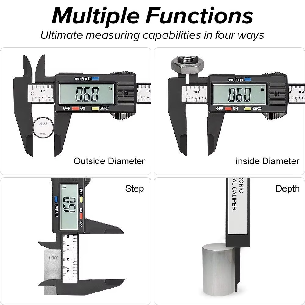 BowLift | Digital Vernier Caliper Ruler, Carbon Fiber Electronic Micrometer Gauge