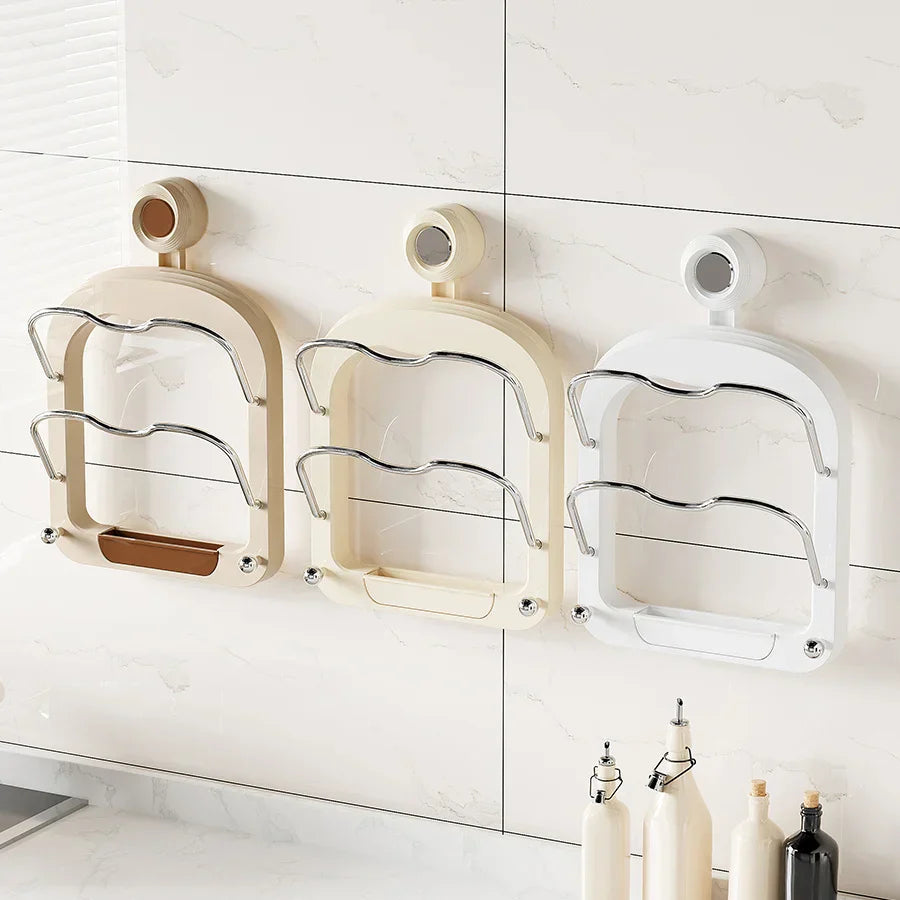 BowLift | Suction Wall-Mounted Pot Lid Organizer Storage Rack