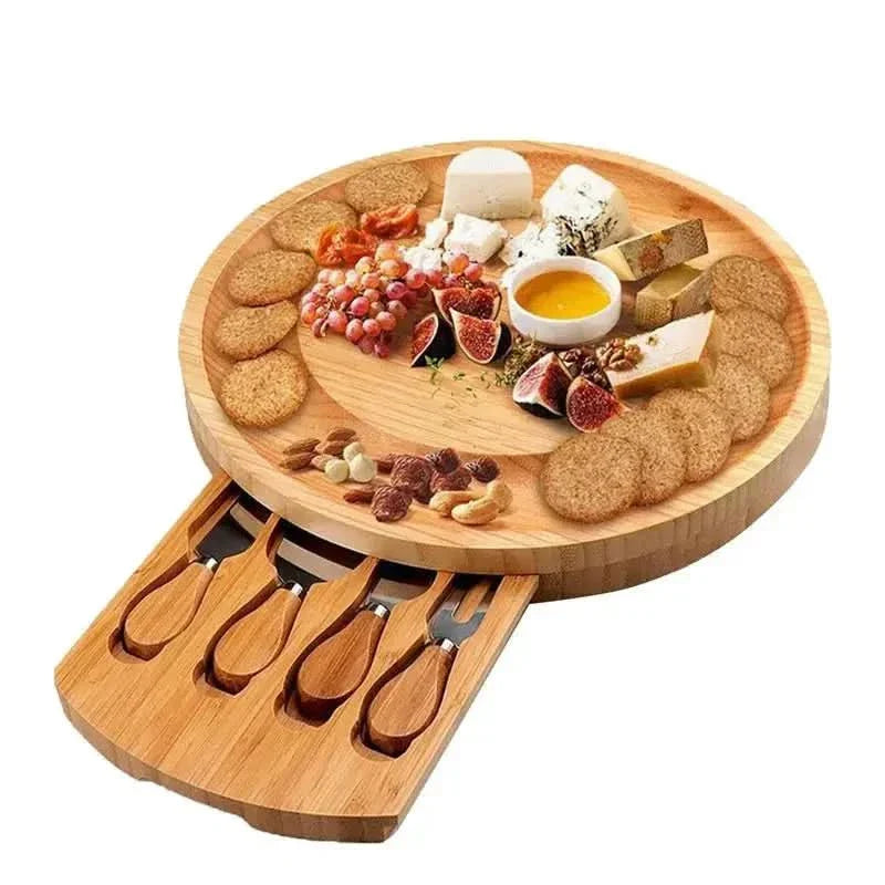 BowLift | CheeseMate – Round Bamboo Cheese Board