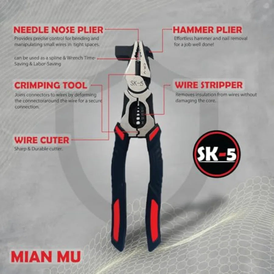 BowLift | 5 in 1 Multifunctional Electrician Plier Wire Cutter - Shipping to USA only