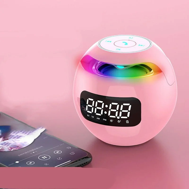 BowLift | Digital LED Alarm Clock with Bluetooth Speaker & Colorful Night Light – Motion Sensor, Rechargeable, 5W Sound