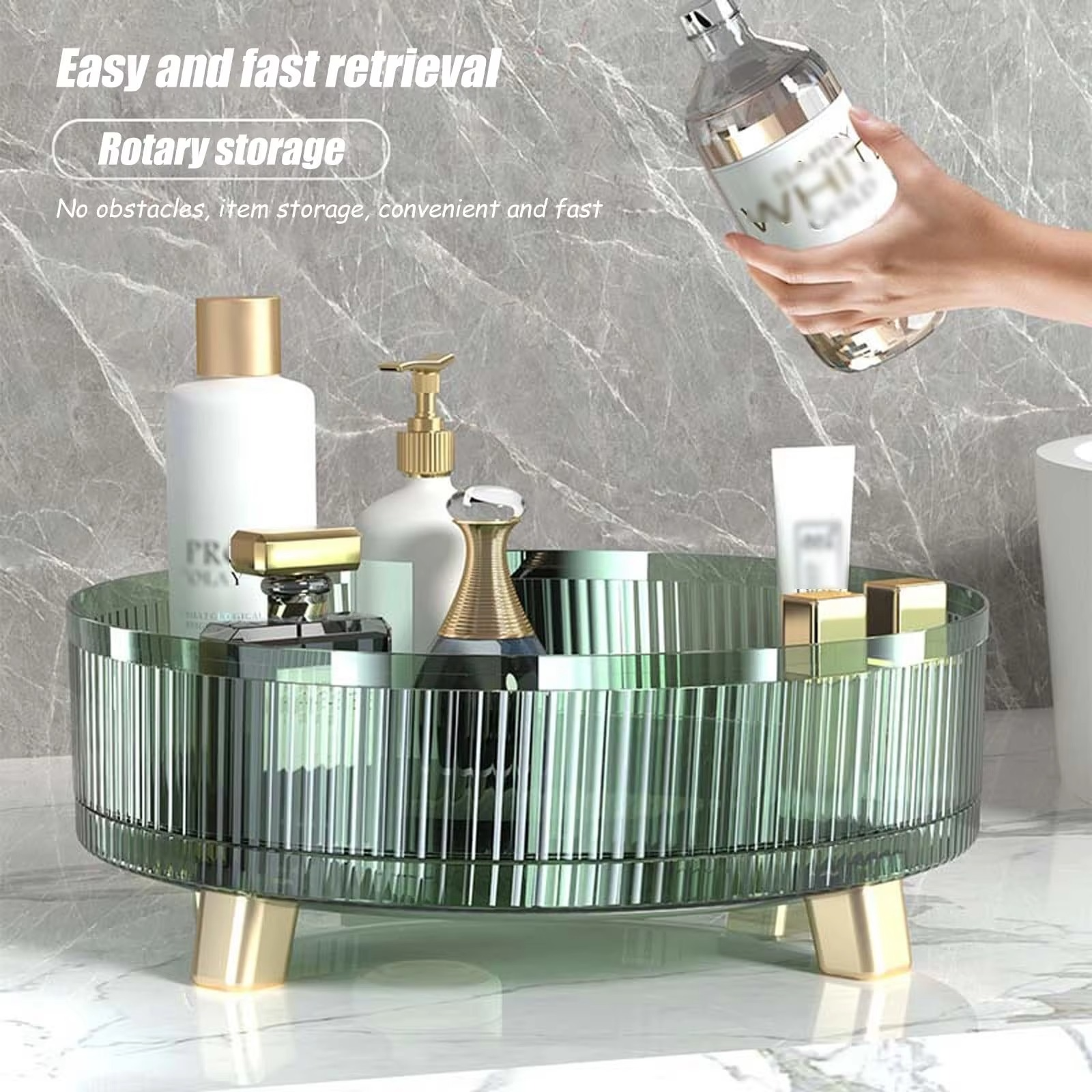 BowLift | Clear Rotating Makeup Organizer for Easy Access & Display