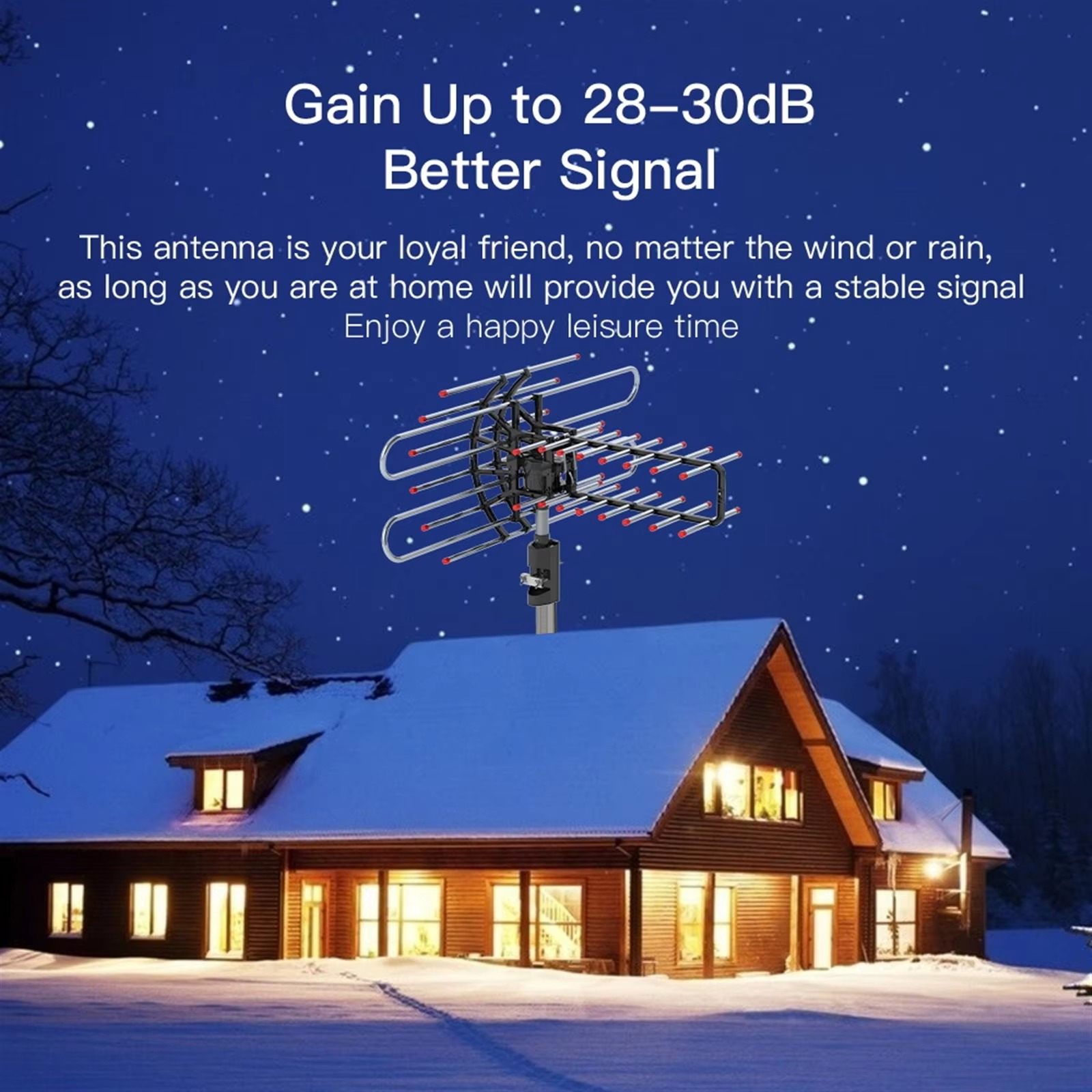 BowLift | 360° Rotating Dual Frequency Outdoor TV Antenna with Dual Outputs