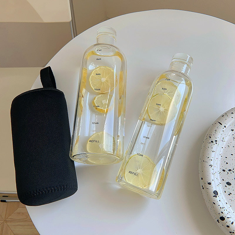 BowLift | Time Scale Heat-Resistant Glass Water Bottle