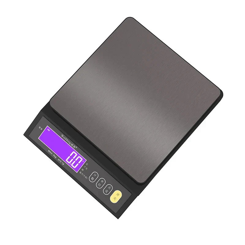 BowLift | 5 kg/0.1 g and 10 kg/1 g digital electronic kitchen scale, LCD display, fully waterproof stainless steel weighing tool for baking