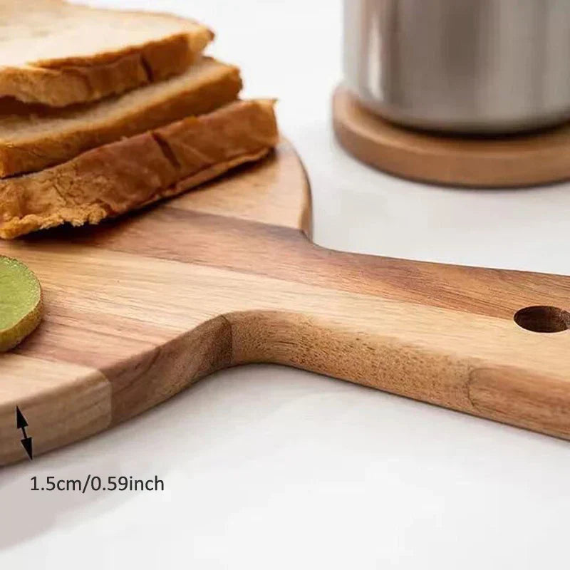 BowLift | Acacia wood pizza shovel and serving board with handle