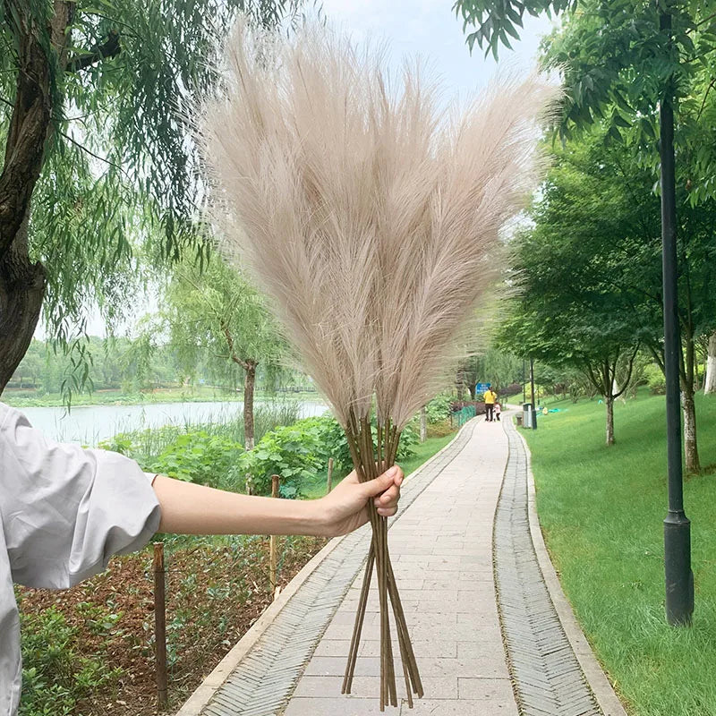 BowLift | 5 pieces 100 cm Artificial Pampas Grass Dried Flower Bouquet Wedding Party Decoration Home Room DIY Artificial Plants Decoration Supplies