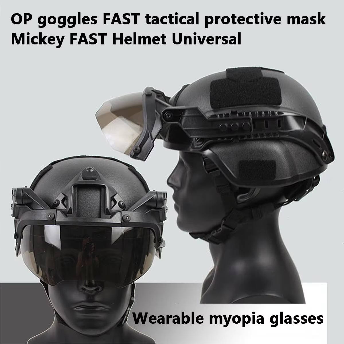 BowLift | Adjustable Tactical Helmet with Anti-Fog Detachable Goggles