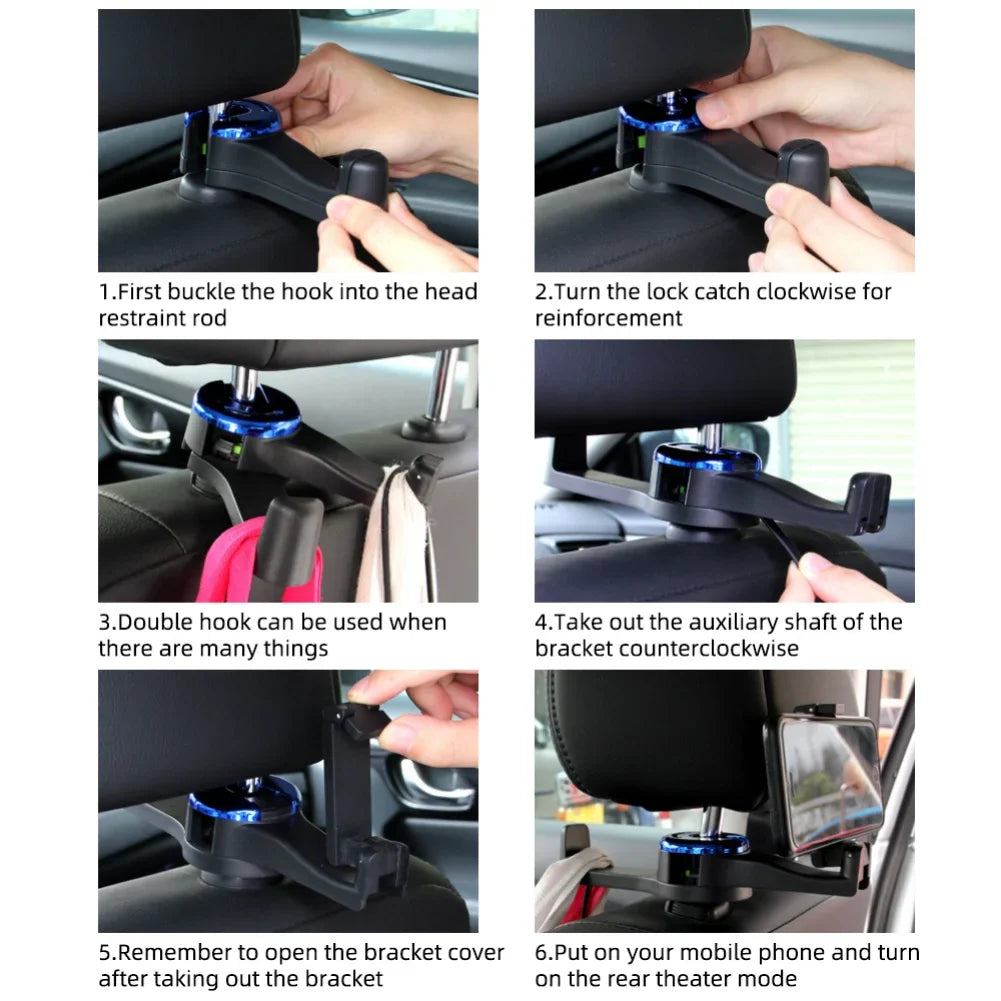 BowLift | Car Headrest Hook Phone Holder