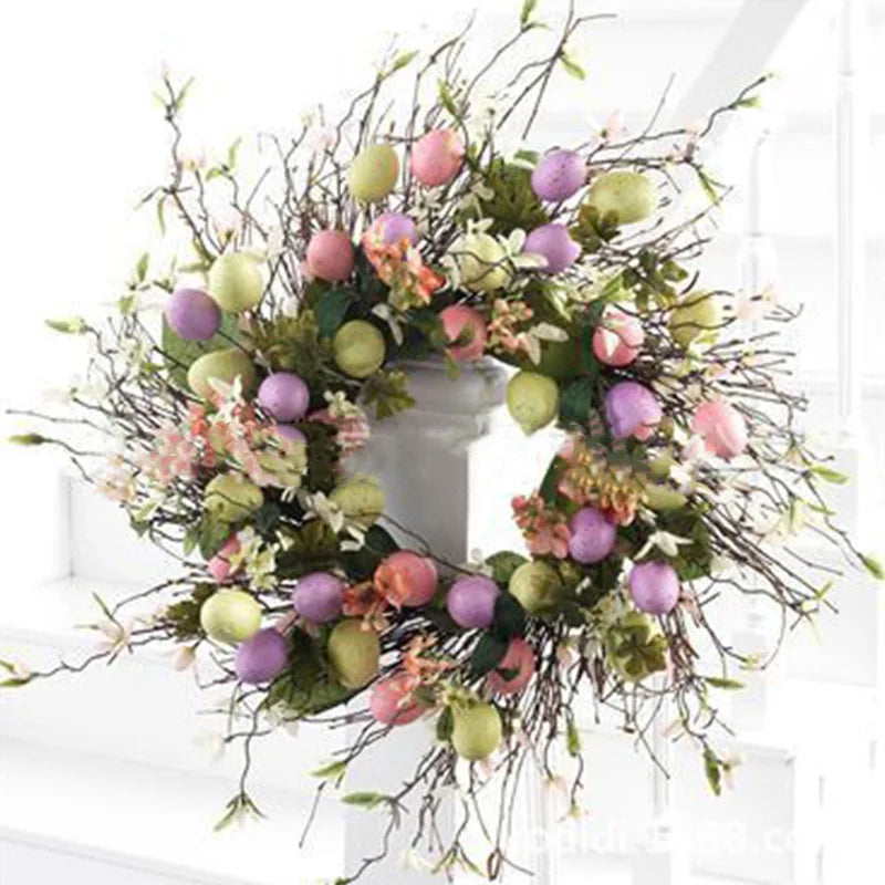 BowLift | 5 Style Bow Ribbon Easter Egg Wreath Easter Egg Garland Door Ornaments Wall Decor Happy Easter 2023 Decor for Home Kids