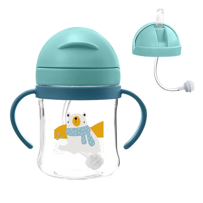 BowLift | 8.5 oz Baby Training Cup with Double Handles and Flip Lid Leakproof Design