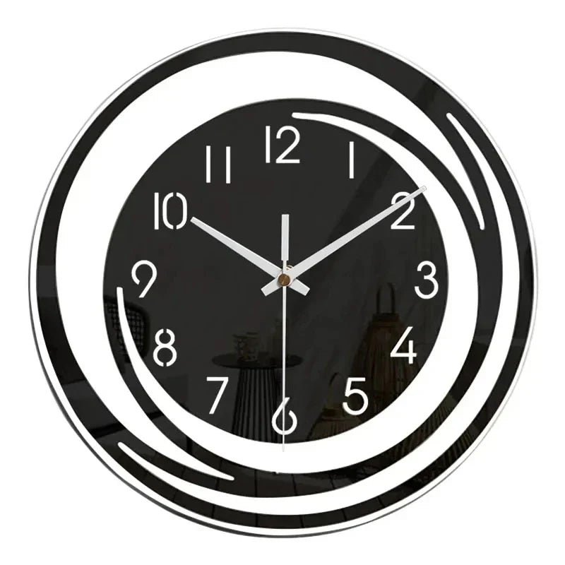 BowLift | Acrylic Wall Clock - Scandinavian Design - Black - Clock