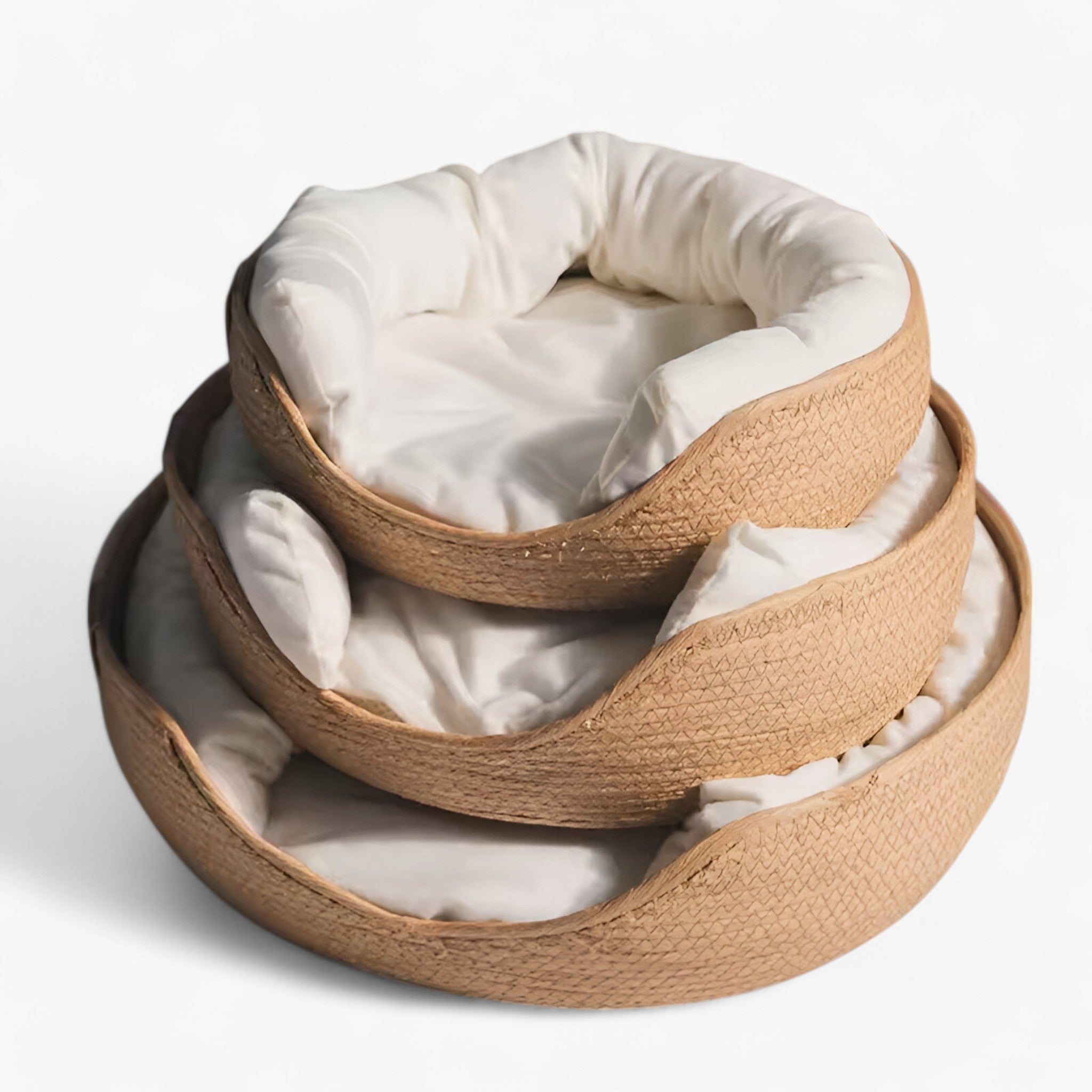 BowLift | Handwoven Bamboo Pet Bed with Soft Cushion – Luna Nest
