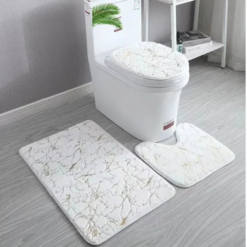 BowLift | Gold Toilet Seat Cover and Bathroom Mat Set Non-Slip