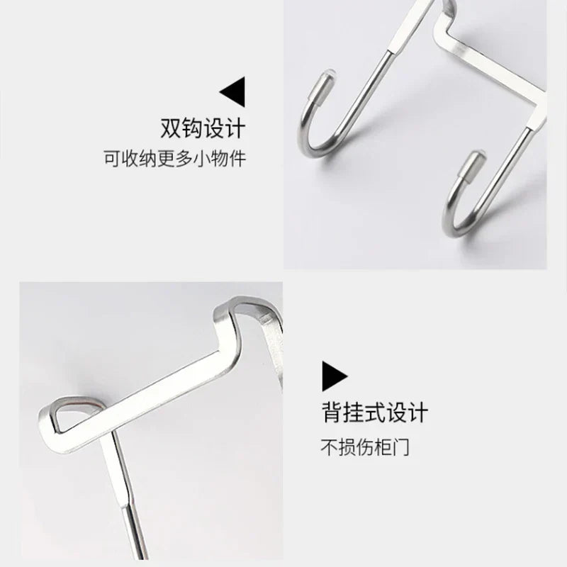 BowLift | EasyHook Double Hook | Stainless Steel 304 | For Cabinet Doors | No Drilling