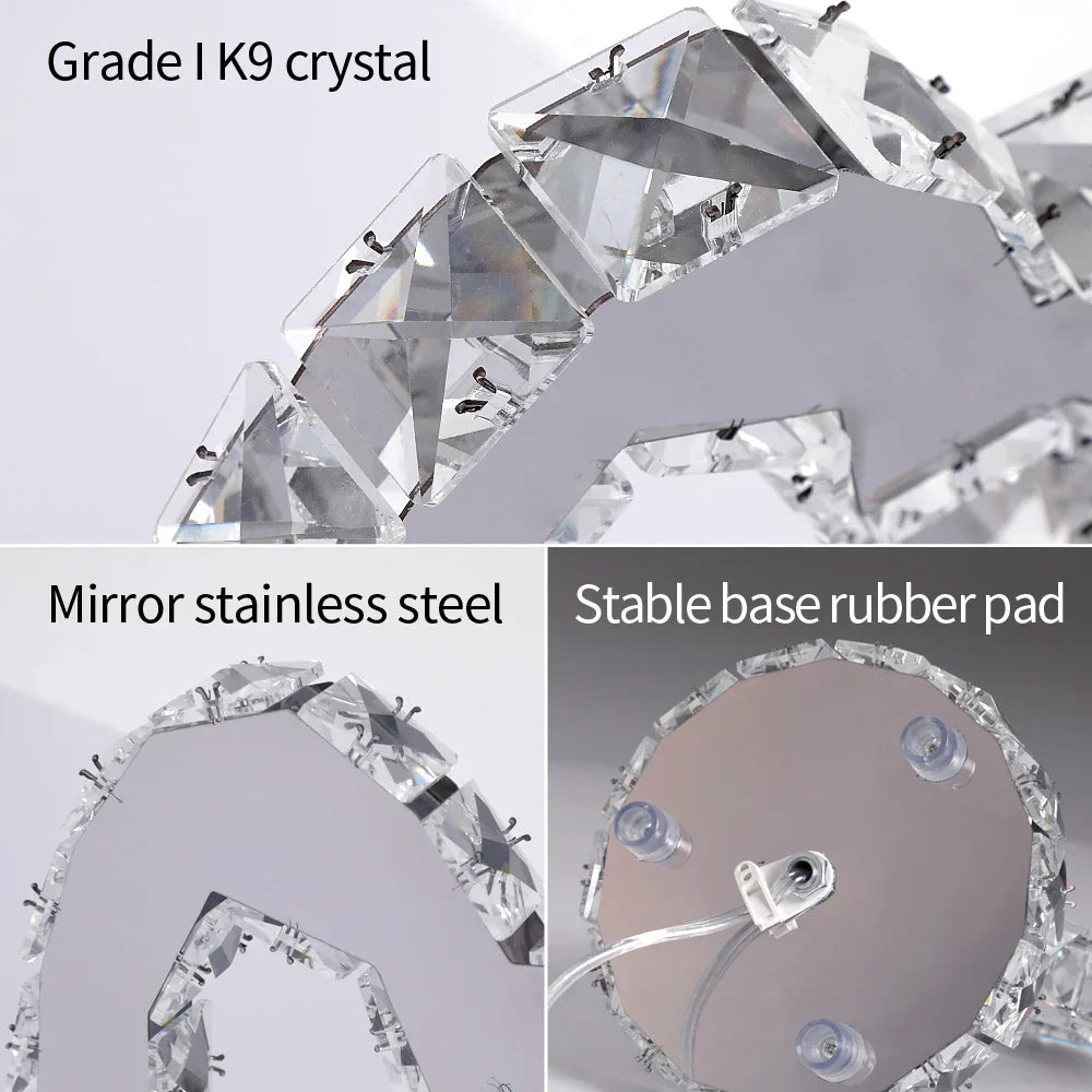 BowLift | AmbientShine | Modern Crystal Table Lamp