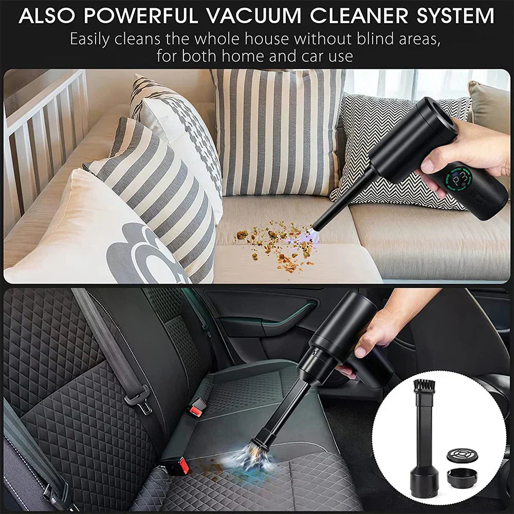 BowLift | 2-in-1 Portable Vacuum Cleaner & Blower | 7500mAh Battery, LED Light & Versatile for Home, Car & Office Cleaning
