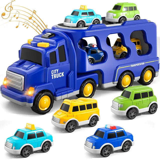 BowLift | Double-Decker Toy Truck with Mini Cars & Music
