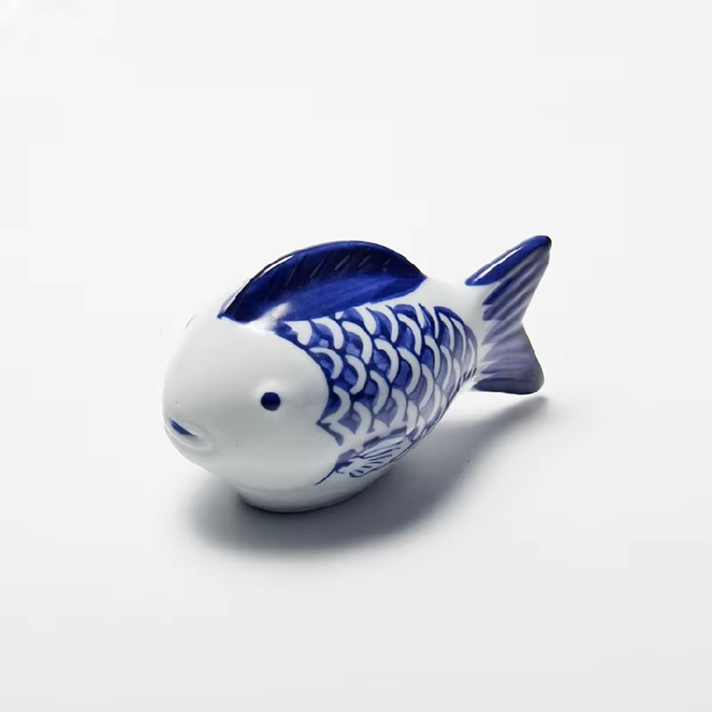 BowLift | Blue and White Porcelain Floating Koi Fish Desktop Ornament