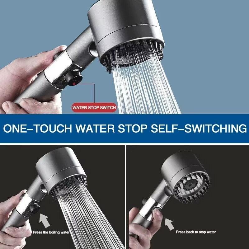 BowLift | High Pressure 3-Mode Shower Head with Built-In Filter and Massage Brush