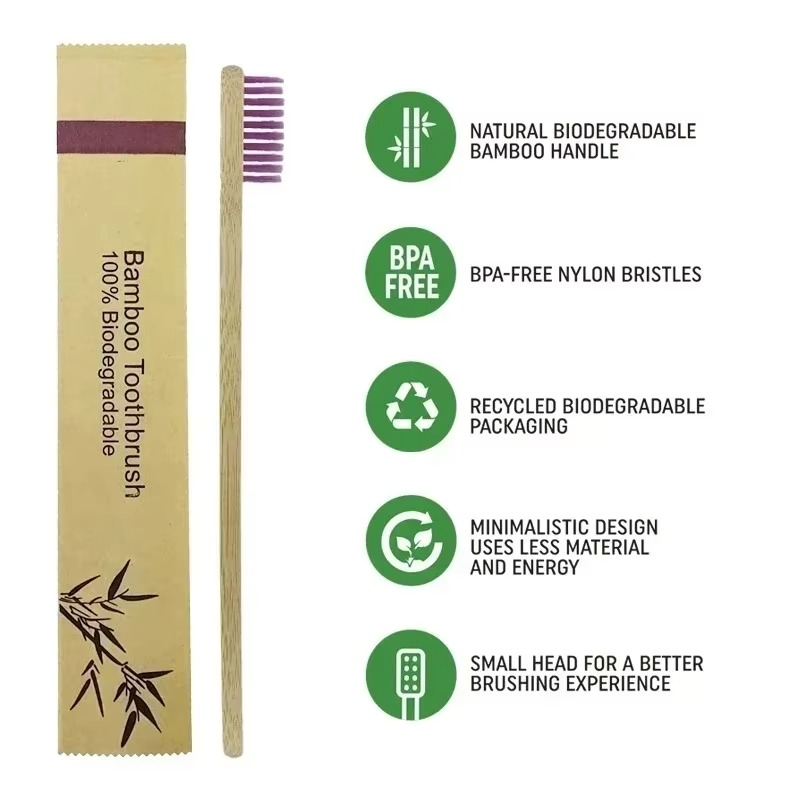 BowLift | Eco-Friendly Bamboo Toothbrush Set – 10 Pack Soft Bristle Brushes for Adults