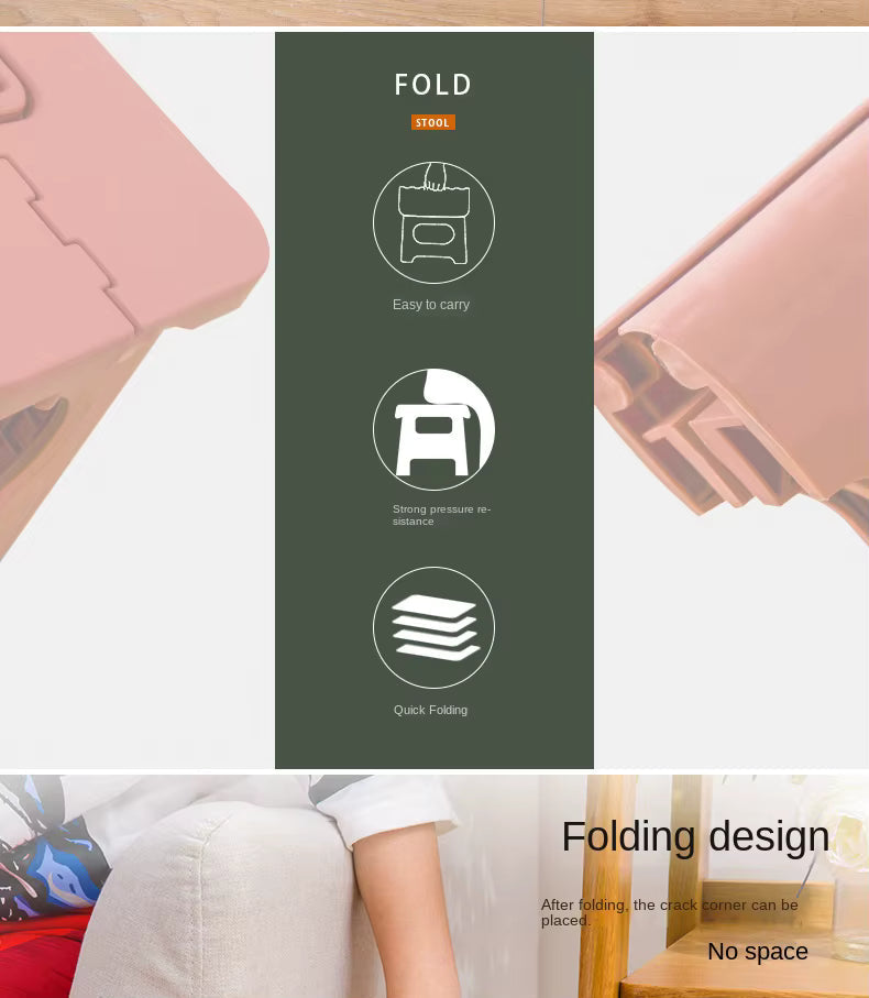 BowLift | Folding Step Stool with Handle | Lightweight. Durable & Space-Saving for Kitchen. Bathroom. Office & Outdoor Use