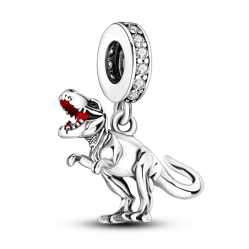 BowLift | 925 Silver Golden Leopard Charms Beads Colorful Chameleon Rhinoceros Lion Scarab Cat Pendant Compatible with Original Pandora Bracelet Jewelry