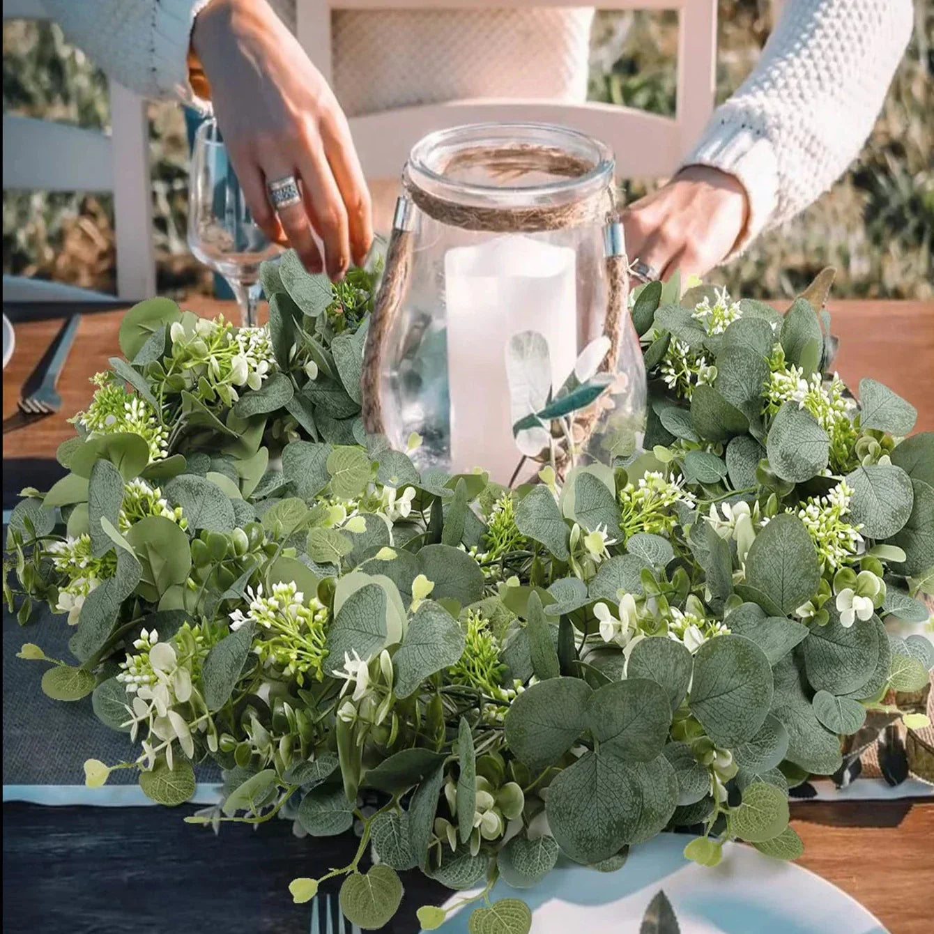 BowLift | Garland - EucaGreen - Artificial Eucalyptus - 2-piece Set