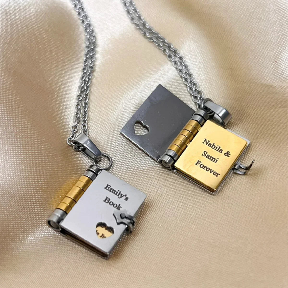 BowLift | Couple Book Pendant Necklace