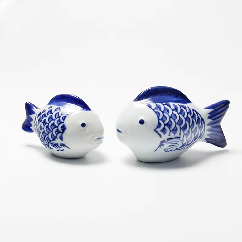 BowLift | Blue and White Porcelain Floating Koi Fish Desktop Ornament