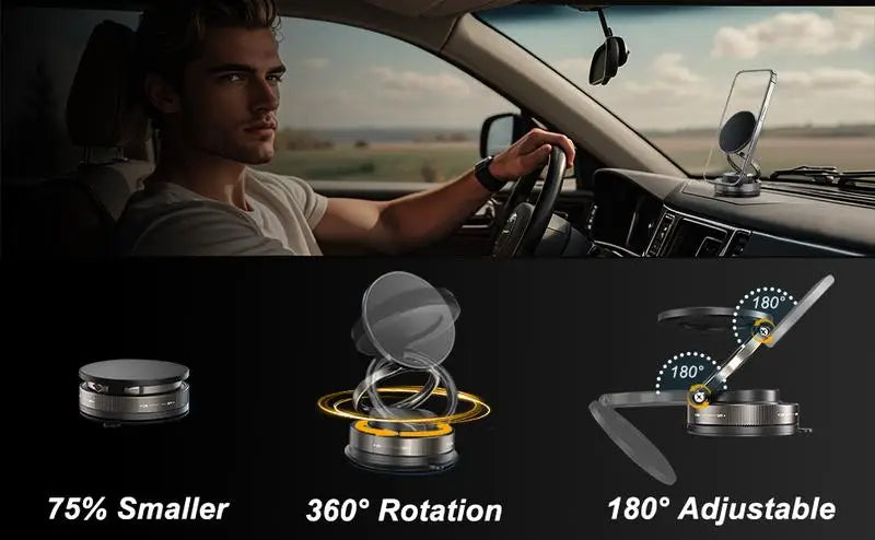 BowLift | 360° Rotatable Suction Magnetic Car Phone Holder