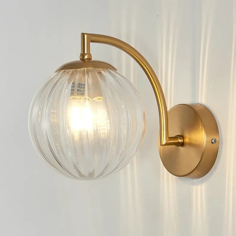 BowLift | Contemporary Scandinavian Round Ball Iron Glass 1-Light Wall Lamp for Living Room