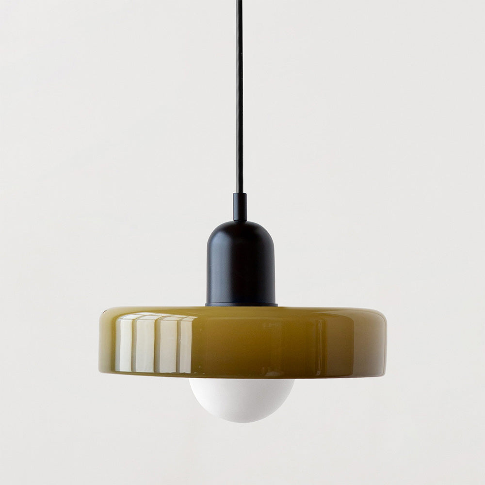 BowLift | Coloured Glass Pendant Light – Elegant Bauhaus-Style Hanging Lamp for Living Room & Dining Area