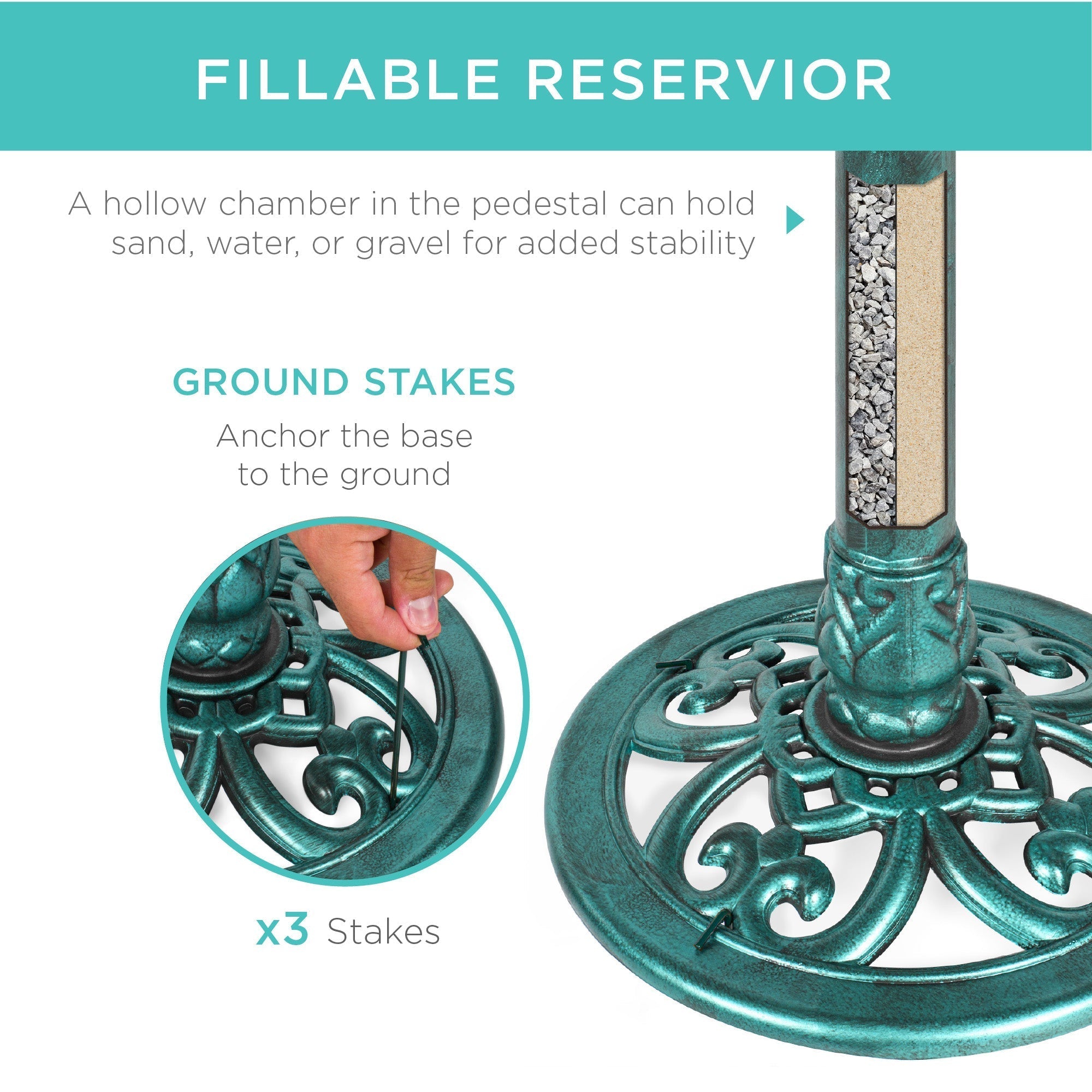 BowLift | Birdbath for the garden with Fleur-de-Lis decoration