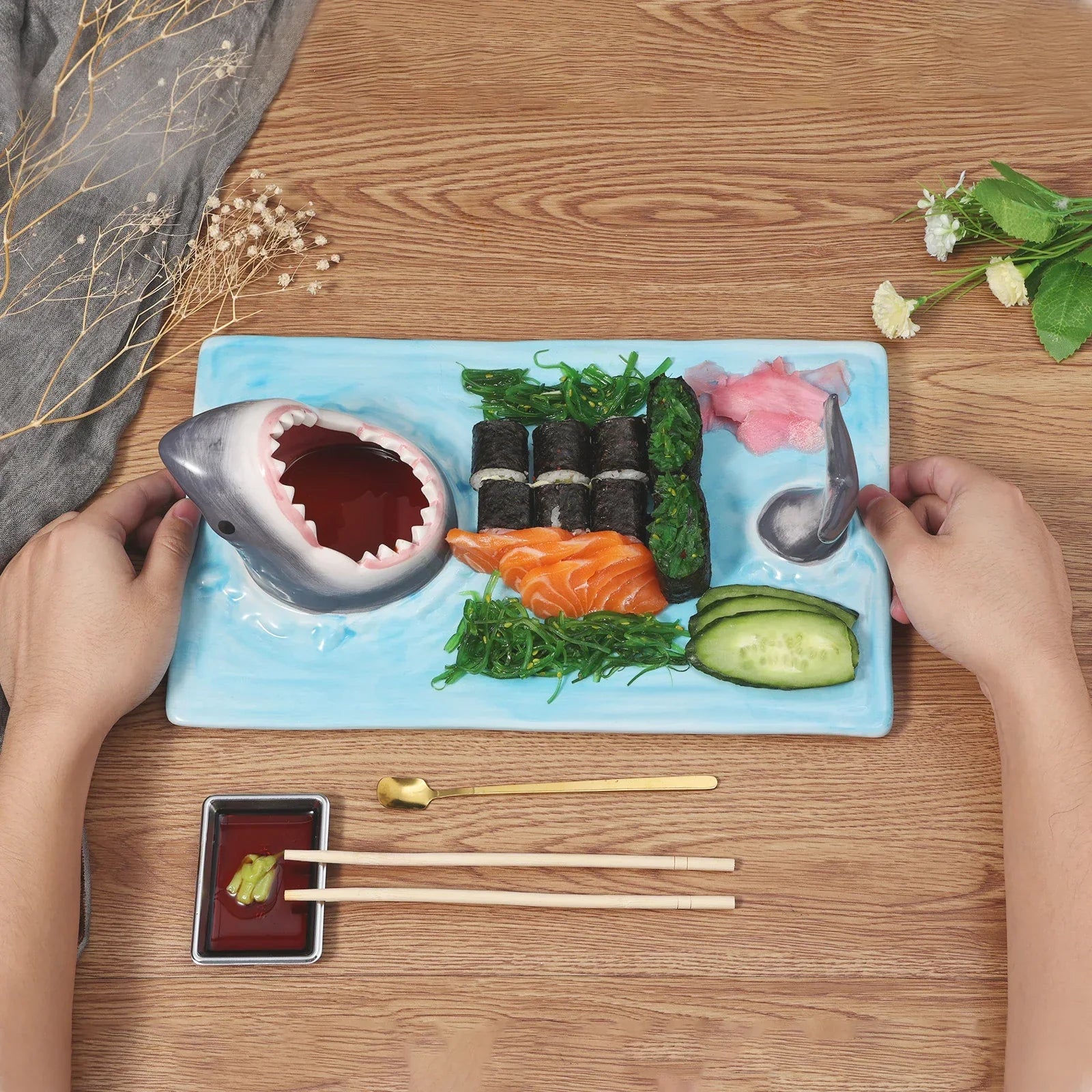 BowLift | Shark Bite Sushi Serving Platter