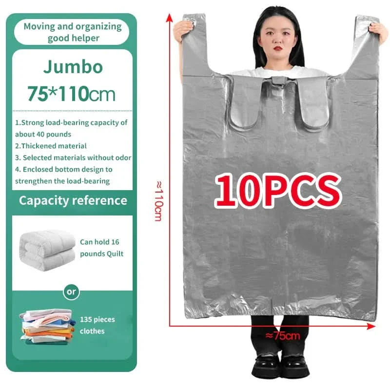 BowLift | HDPE STORAGE BAGS – storage bags with large capacity for clothes, toys & bedding – set of 10